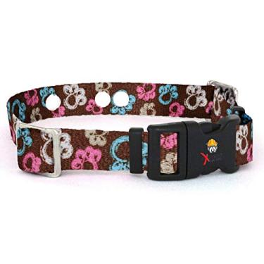 Imagem de Extreme Dog Fence Correia de substituição para coleira de contenção e treinamento para a maioria das marcas de cerca de cães - patas marrons (pequena: 25,4 cm - 30,5 cm x 1,9 cm)
