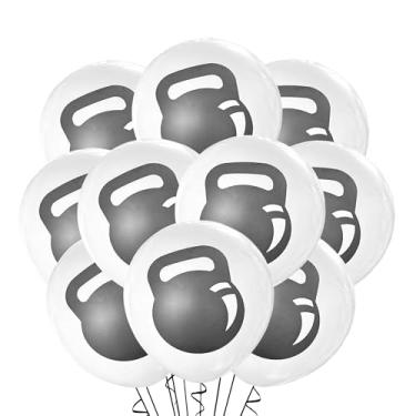 Imagem de 12 Count Kettlebell Balloons Latex, Muscle Flex Gym Birthday Party Theme Decoration, Weightlifting, Powerlifting, Bodybuilding, 12 Inch Standard Size