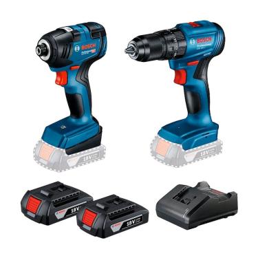 Imagem de Kit Parafusadeira e Furadeira 2 Bat 2AH 18V Bivolt GSB185-LI + GDR18V-200 Bosch