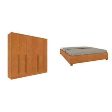 Imagem de Conjunto Guarda Roupa Casal 6 Portas 8 Gavetas Puxador Mdf Portugal E 