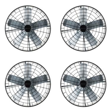 Imagem de Kit 4 Exaustores Comercial Ventilador Axial De Parede Industrial Premium 50cm Ventisol