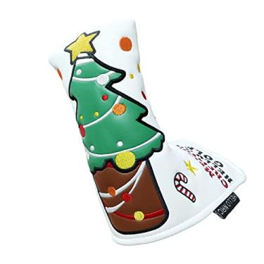 Imagem de DYNWAVE Capa de Cabeça de Taco de Golfe para de Taco de Madeira Híbrida Taco de Taco de Couro PU Engraçado Protetor de Cabeça de Desenho dibujos dibujos animadoss, branco 18x13CM