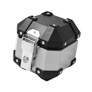 Imagem de Dynwave Caixa de armazenamento traseira para motocicleta 5L, fácil de instalar, multiuso, à prova d'água, porta-malas para motocicleta, Prata