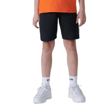 Imagem de Bermuda Fila Basic Letter Infantil, Preto, 10