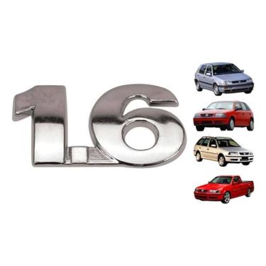 Imagem de Emblema Cromado 1.6 Vw Gol Parati Saveiro G3 G4 Golf Fox