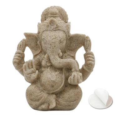 Imagem de Pequeno Lorde Ganesha para decoração de carro - Estátua de arenito Ganpati de 8,89 cm H Ídolo de Deus Hindu Ganesh para casa Mandir, Altar de escritório, sala de oração, decoração de Pooja Diwali Item