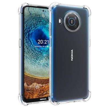 Imagem de Yerebel Capa para Nokia X10, capa fofa para Nokia X20 TA-1332 TA-1341, capa de telefone de borracha macia de TPU transparente e flexível para Nokia X10/X20 transparente