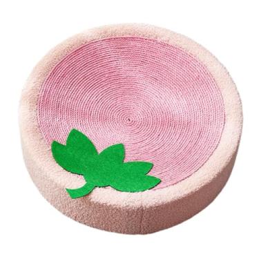 Imagem de Generic Arranhador para gatos, cama de sisal, arranhador curvo com fundo antiderrapante, placa para arranhar, almofada para gatos, brinquedo de treinamento, Morango