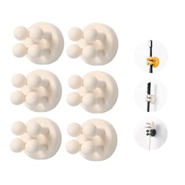 Imagem de 6 peças de suporte de escova de dentes de silicone, gancho autoadesivo multifuncional à prova d'água, para pendurar chaves e toalhas, adequado para cozinha, banheiro e escritório