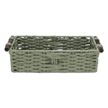 Imagem de Depisuta Cesta de Armazenamento de Papel Higiênico, Cestas Decorativas de Papel Higiênico Organizador de Banheiro, de de Armazenamento de Corda de para Tanques de Vaso (Verde)
