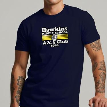 Imagem de Camiseta Stranger Things Hawkins Masculina Nerd Geek Algodão Hawkins M
