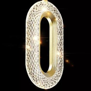 Imagem de Luminária Pendente Cristal Oval Moderno Dourado 3000k  7W Bivolt - Red