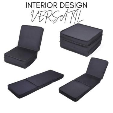 Imagem de Puff Solteiro multiuso4X1portátil colchonete+colchao +poltrona+puff do