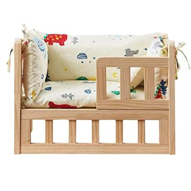 Imagem de Cama de madeira para cães, cama elevada para animais de estimação com colchão, canil, sofá-cama, lavável, tapete macio para cães médios e pequenos
