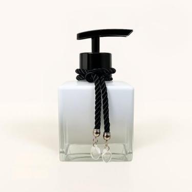 Imagem de Porta Sabonete Liquido Lavabo De Vidro Cubo Para Banheiro 250ml Luxo -