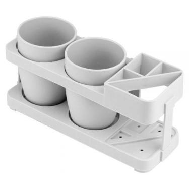 Imagem de Kit Organizador Lavabo Banheiro 3 Peças Para Pia Plastico - CLINK