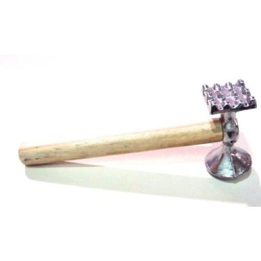 Imagem de Batedor Alumínio Pequeno Para Carne 19 cm Cabo Madeira - Vision