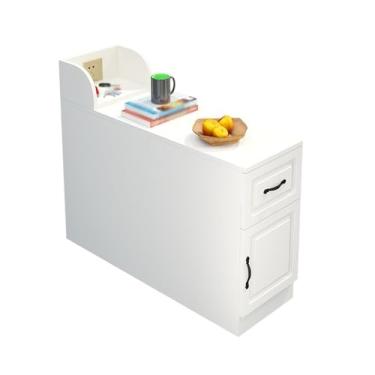 Imagem de Mesa lateral para sofá, aparador, mesa lateral, luminosa, luxuosa, mesa de canto, minimalista, simples, sala de estar, mesa de centro, armário lateral criativo (70 x 25 x 60 cm)