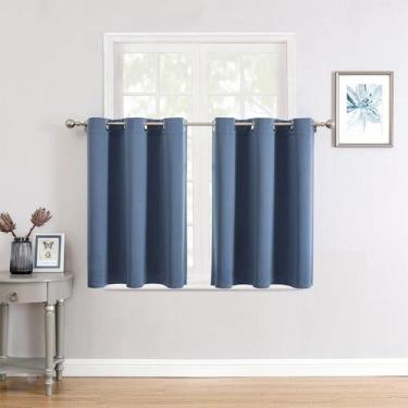 Imagem de Cortinas de janela ChrisDowa Small Thermal Isolated 34x36cm azuis