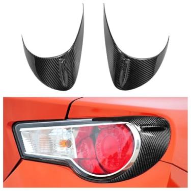 Imagem de 2 peças de farol dianteiro de fibra de carbono real para carro, luz traseira, acabamento de sobrancelha compatível com Toyota GT86 Subaru BRZ 2012-2016(Rear Tail Light)