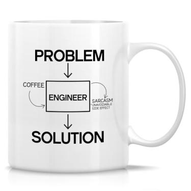 Imagem de Retreez Caneca Engraçada de Engenheiro - Caneca de Solução de Sarcasmo de Problema de Engenheiro - Xícara de Café Cerâmica de 325 ml - Presente Hilário para Engenheiros, Estudantes de Engenharia
