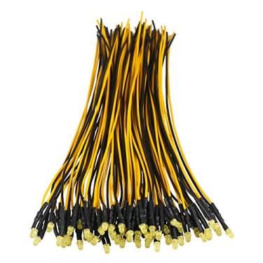 Imagem de EDGELEC 50 Peças De Diodos Emissores Luz Led Amarelos Piscantes 12 Volts E 3 Mm (Piscando Em Uma Única Cor 1,5 Hz) Pré-Cabeados 7,9" Dc V, Difusa, Lentes Coloridas, Lâmpadas Pequenas