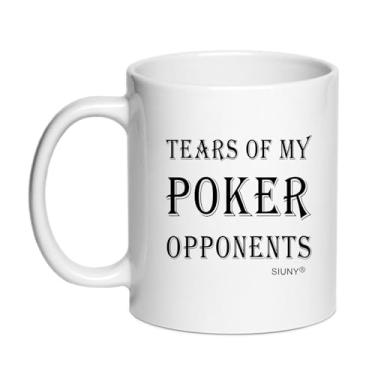 Imagem de Canecas de café Tears of My Poker Opponents - Presente engraçado para amantes de pôquer jogadores colegas de trabalho amigos pai mãe marido esposa irmã irmão jogos de cartas cerâmica 325 ml (pôquer)