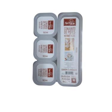 Imagem de Conjunto 5 Potes Herméticos de Plástico Com Tampa - TOP RIO