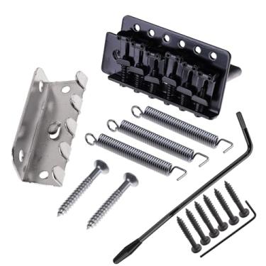 Imagem de DIAO79NI Ponte Tremolo vintage de 6 parafusos de 52,5 mm para guitarras elétricas estilo Fender Squier Strat Stratocaster (preto)