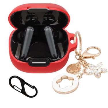 Imagem de Capa compatível com fones de ouvido Soundcore Liberty 4 NC, capa de silicone macio resistente a arranhões e choque com acessórios de chaveiro brilhante, capa protetora para Liberty 4 NC por Anker Capa