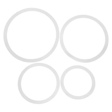 Imagem de Angoily Conjunto de 4 anéis silenciosos de tarola - silenciadores de bateria brancos para 10/12/14/16 polegadas, ideais para prática e desempenho, fácil instalação e uso versátil