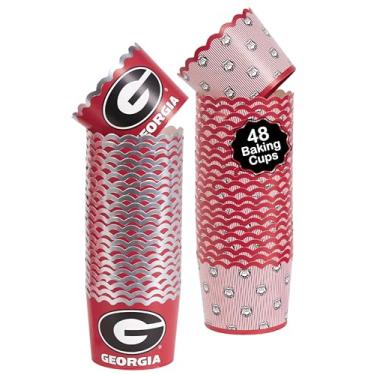 Imagem de Copos de cozimento da Universidade da Geórgia (48 peças) para decorações de festa de futebol, aniversário e formatura da UGA (Georgia Bulldogs)