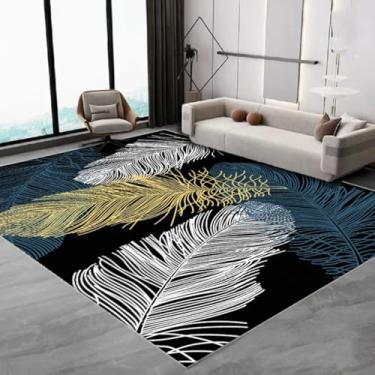 Imagem de Tapete simples para sala de estar, mesa de centro, tapete grande antiderrapante, tapete de cabeceira para quarto, decoração para casa (100x150 cm, 40x59 polegadas/FLR-16)