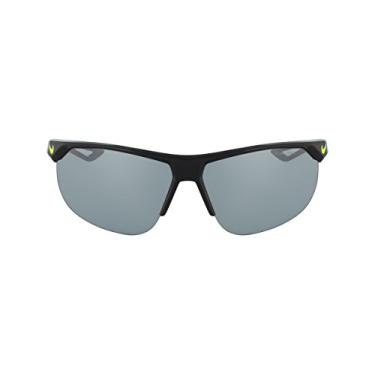 Imagem de Nike Golf Óculos de sol Cross Trainer, armação preta/volt, cinza com lente flash prata