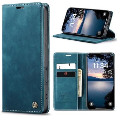 Imagem de Phernykas Capa carteira flip para X2025 Pro, capa fólio magnética de couro com suporte para cartão, suporte durável - capa protetora de telefone TPU à prova de choque - Bleu Vert