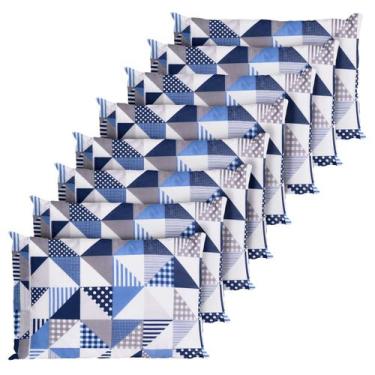 Imagem de 8 Fronhas Avulsas Percal 200 Fios Algodão Ponto Palito Geométrico - Ca