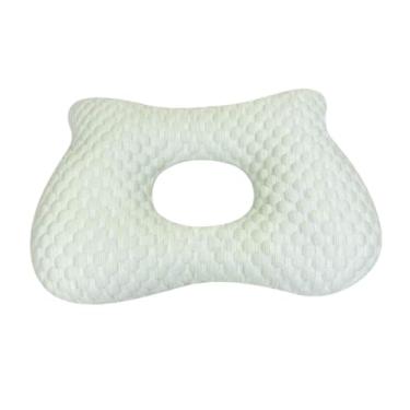 Imagem de WeiLaiKeQi Travesseiro para furar orelhas para crianças que dormem de lado, protetor auricular de suporte macio, ideal para viagens, roupa de cama, Verde 43cmx29cmx9cm