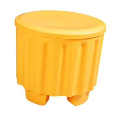 Imagem de IEUDNS Banco de troca de sapatos pufe com armazenamento para crianças e adultos, cadeira de penteadeira criativa, assento de penteadeira, apoio para os pés, Amarelo