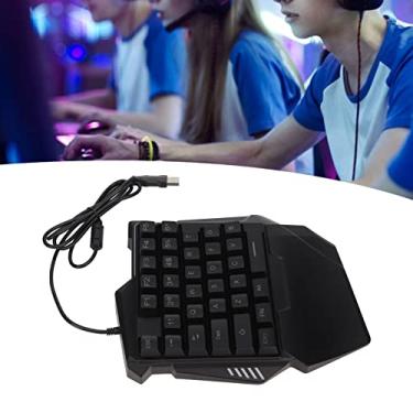 Imagem de Teclado Profissional para Jogos RGB Com Uma Mão, 35 Teclas, Interface USB Com Retroiluminação Colorida, Teclas Silenciosas para Entusiastas de Jogos, Material ABS