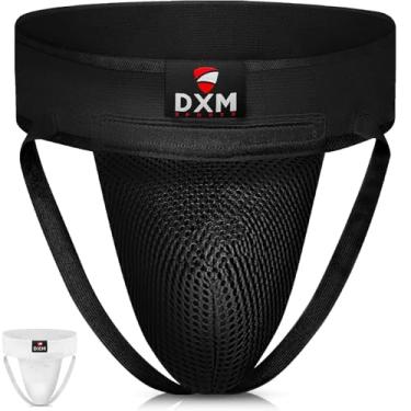 Imagem de DXM SPORTS Protetor De Virilha Para Boxe Masculino, Proteção Ajustável Kickboxing, Equipamento Sparring Taekwondo, Muay Thai, Treinamento Artes Marciais, Malha, Preto - M