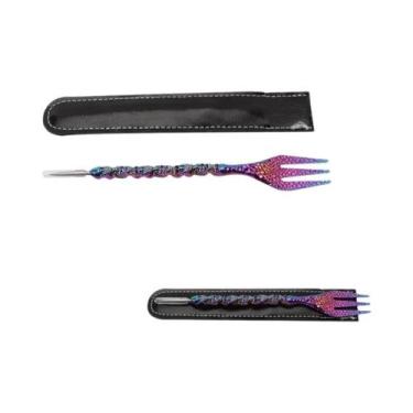 Imagem de Conjunto De Narguilé Árabe Com Garfo De Metal E Couro, Acessórios De N