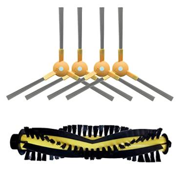 Imagem de HMHAMA Peças de reposição compatíveis com acessórios de aspirador de pó Tesvor S6 X500 X520 X600 Pro M1, 1 escova principal de rolo 4 escovas laterais