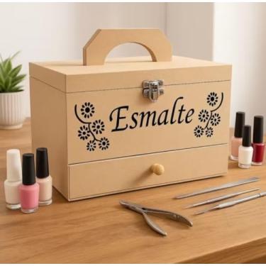 Imagem de Maleta Caixa Expositora Porta Esmaltes Gaveta 36 Divisórias