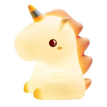 Imagem de Luminária de Unicórnio Silicone Mesa Lâmpada Noturna Abajur Fofo Sensor Toque Touch Led de Bichinhos(Unicórnio(A))