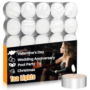 Imagem de Velas Tealight – Luzes de chá, luzes de melaleuca sem perfume, mini votivas com pavio de algodão para decoração de casa, piscina, shabat, casamento, emergências, Natal, Halloween, festas, spas