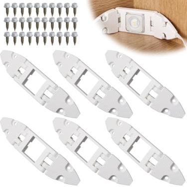 Imagem de Cinnvoice Pacote com 6 clipes de luz de frontão compatíveis com Govee H705 H805 com parafusos compatíveis com luzes externas permanentes Govee com uma variedade de gerenciamento de cabos de telhado