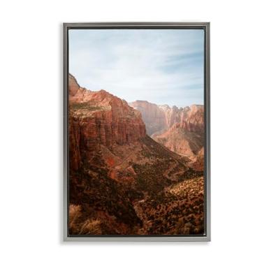 Imagem de Stupell Industries Arte de parede em tela flutuante com moldura cinza Zion Canyon de tirar o fôlego, design por Jade Sharp Photo, 78 x 53 cm
