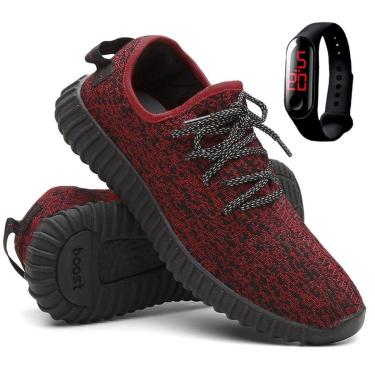 Imagem de Tênis Masculino Esporte Corrida e Academia Solado Macio Super Leve Relógio Digital-Masculino