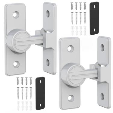 Imagem de Ferragens de fechadura de porta de celeiro, trava de segurança resistente de 90 graus, trava de trava de fecho, trava de porta deslizante de celeiro adequada para jardim, banheiro, ao ar livre, janela