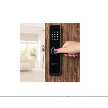 Imagem de Fechadura Digital de Embutir Wi-Fi com Biometria, ESF-DE4000B, Preta - Abertura via Biometria, Senha Numérica e Aplicativo
